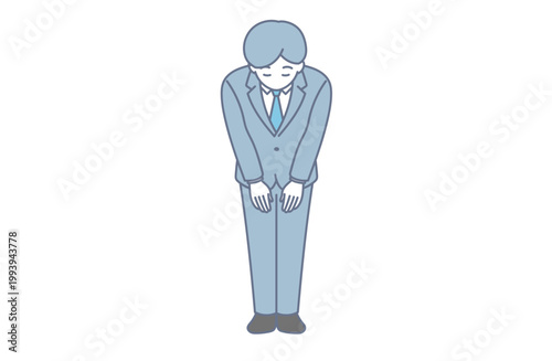 礼儀正しく丁寧にお辞儀するビジネスマン