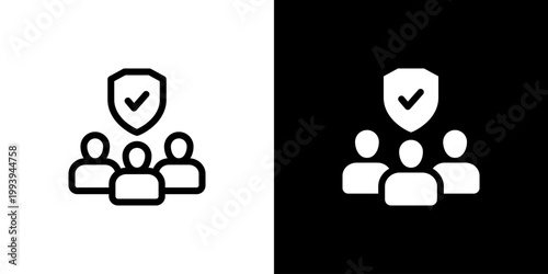 Responsibility Accountability icon concept with flat Black White Background. Vector illustration.