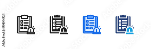 Incident Reporting icon multiple style collection. Vector illustration.