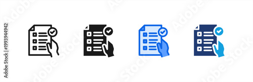Quality Control icon multiple style collection. Vector illustration.