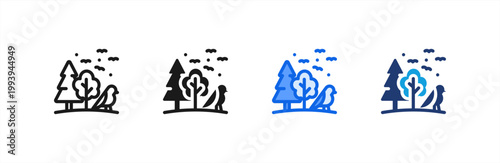Biodiversity Nature icon multiple style collection. Vector illustration.