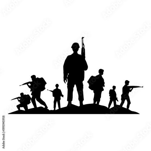 Soldiers Silhouette Group