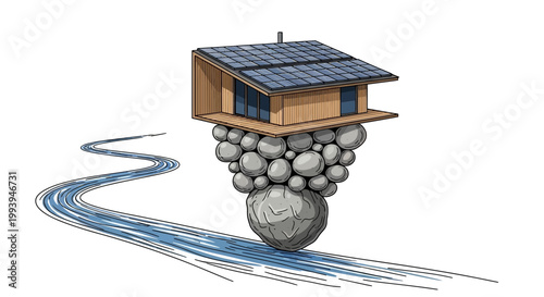 Floral blueprint illustrations orchid and magnolia flower designs on green background