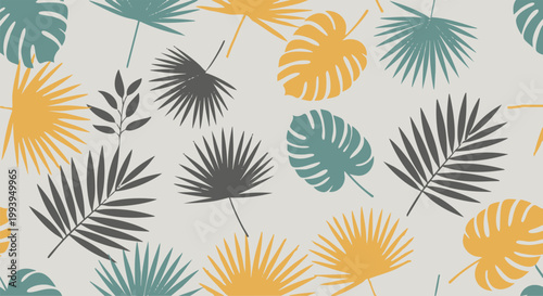 Stylish tropical leaves vector pattern illustration showcasing exotic foliage for modern graphic design backgrounds.