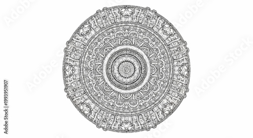 Ancient Aztec Sun Stone Calendar Symbol.