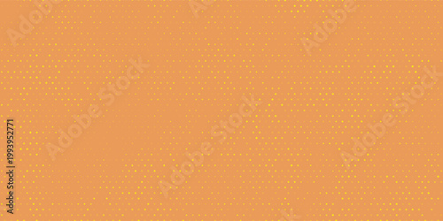 Yellow orange halftone pattern. Retro comic gradient background. Square pixilated dot cartoon texture. Pop art faded gradient pattern
