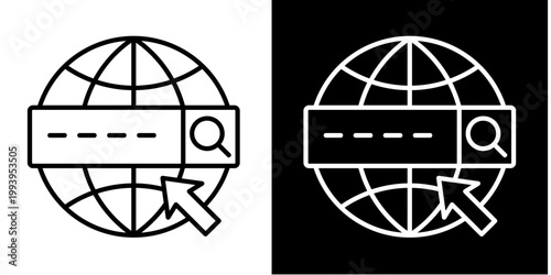 Global Marketing Icon Set White Style Collection