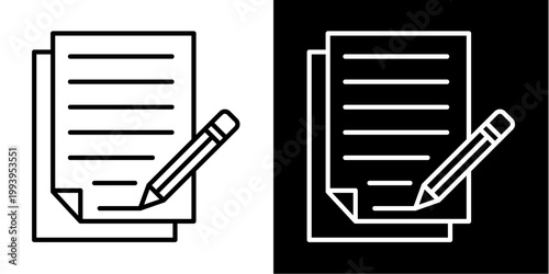 Document Editing Icon Set White Style Collection
