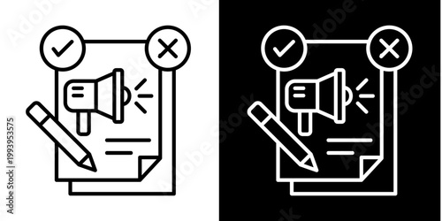 Promotion Announcement Icon Set White Style Collection