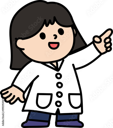 연구원 과학자 의사 어린이 캐릭터