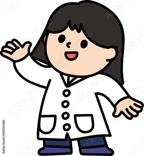 연구원 과학자 의사 어린이 캐릭터