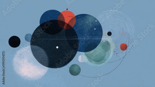 Abstract representation of deep relaxation, minimalist, space top left.