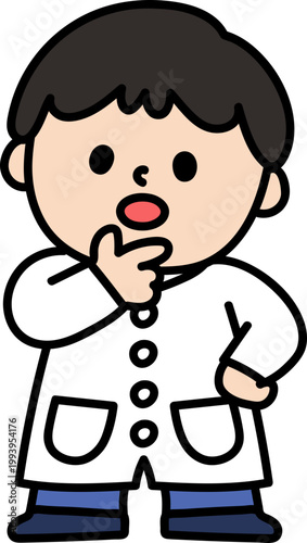 연구원 과학자 의사 어린이 캐릭터