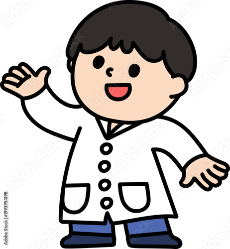 연구원 과학자 의사 어린이 캐릭터