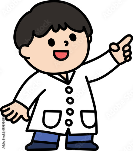 연구원 과학자 의사 어린이 캐릭터