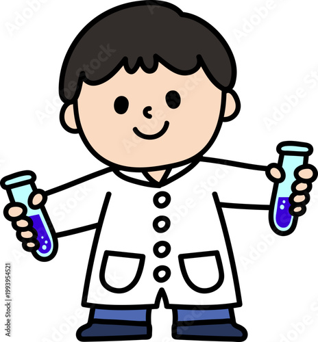 과학 실험 연구 캐릭터