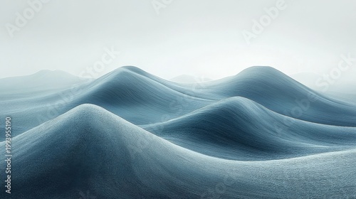 Abstract Blue Wave Landscape With Subtle Texture And Gradient Sky Background