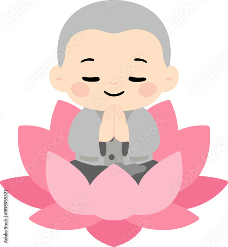 석가탄신일 부처님오신날 합장 기도 소원 동자승 스님