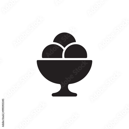 Ice cream dessert icon silhouette vector design art illustration