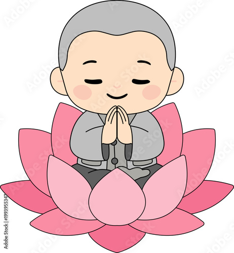 석가탄신일 부처님오신날 합장 기도 소원 동자승 스님