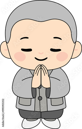 석가탄신일 부처님오신날 합장 기도 소원 동자승 스님