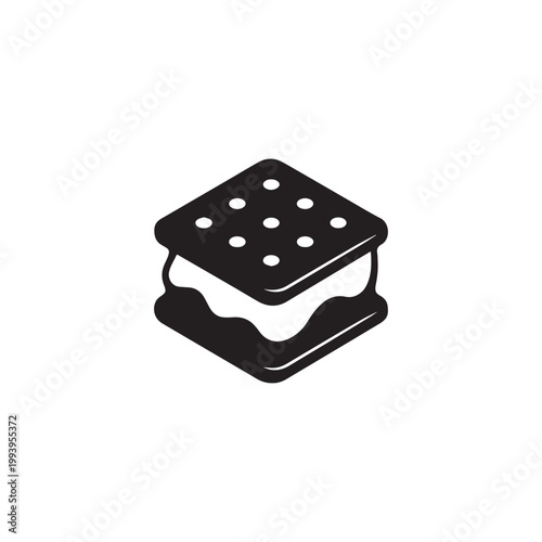 Ice cream dessert sandwich icon silhouette vector design art illustration