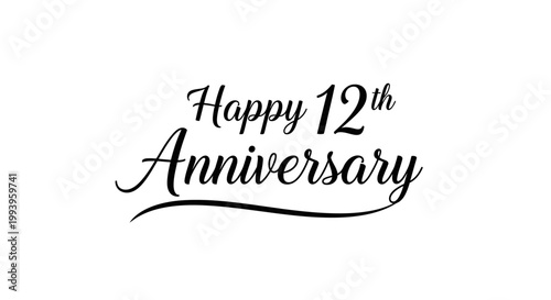 Happy 12th anniversary celebration greeting card.