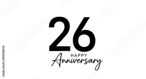 26th wedding anniversary celebration greeting card.
