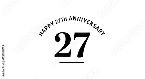 Happy 27th Anniversary Number Celebration.