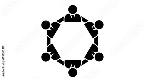 A group of business people joining hands in a circle as a symbol of teamwork and unity