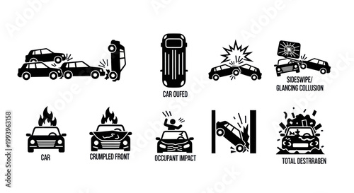 Car Crash Collision Accident Damage.