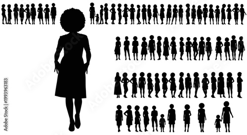 Silhouette of a woman walking alone.