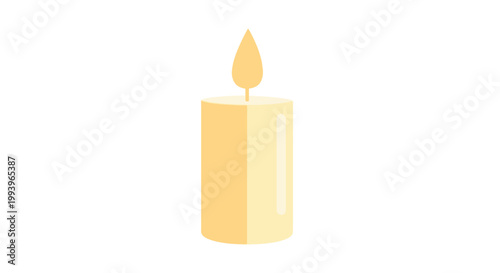A single burning yellow candle.