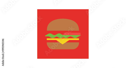 Colorful illustration of a hamburger.