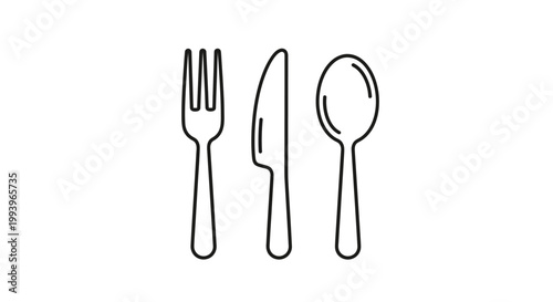 Fork knife and spoon eating utensils.