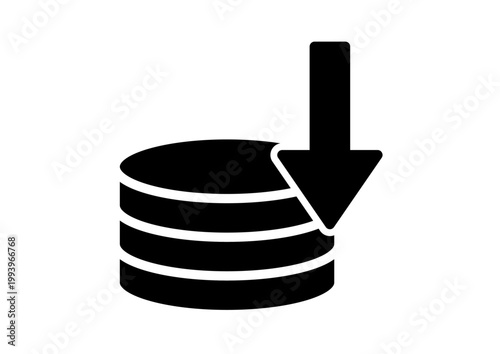 資産減少のイメージ　資産ダウン　投資失敗　白黒　ベクター