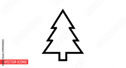 Black outline of a Christmas tree.