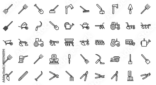 Collection of construction tools icons.
