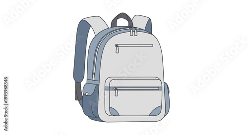 Gray Backpack with Two Straps.