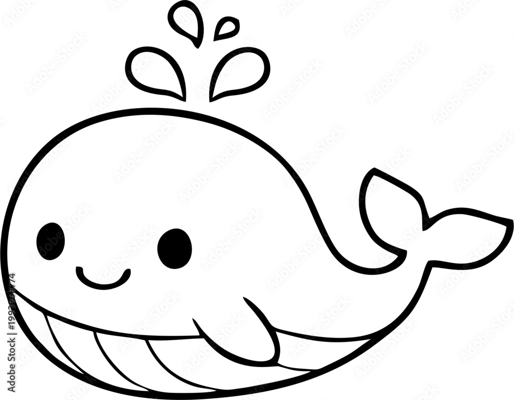 Obraz premium Whale Coloring Page Outline Simple