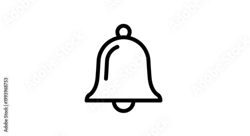 Simple Line Drawing of a Bell.
