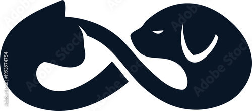 Dog and cat logo icon vector with clean lines and scalable design. Perfect for pet care businesses, apps, veterinary services, and branding.