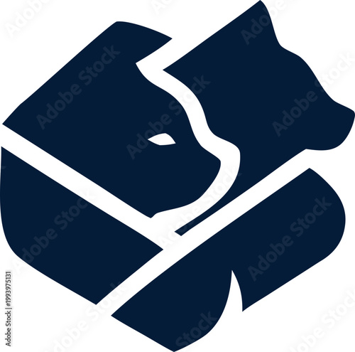 Dog and cat care logo vector in simple style. Great for pet-related branding, veterinary clinics, animal services, and digital design.

