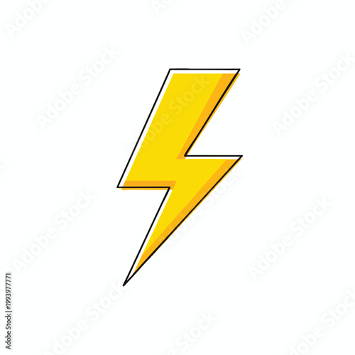Free Download Yellow lightning bolt icon on white background. - GFXLoad