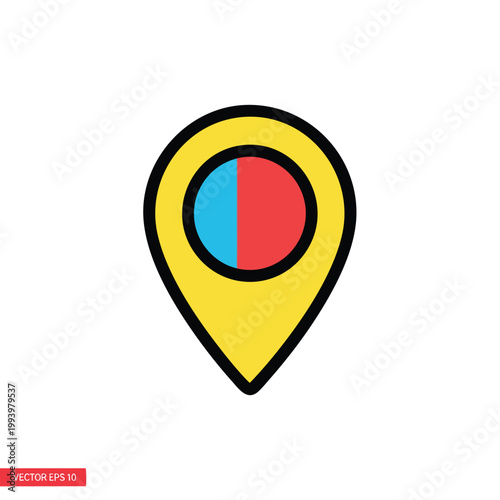 Flat Vector Icon of a Yellow Location Map Pin Marker. Free Download Flat Vector Icon of a Yellow Location Map Pin Marker. - GFXLoad