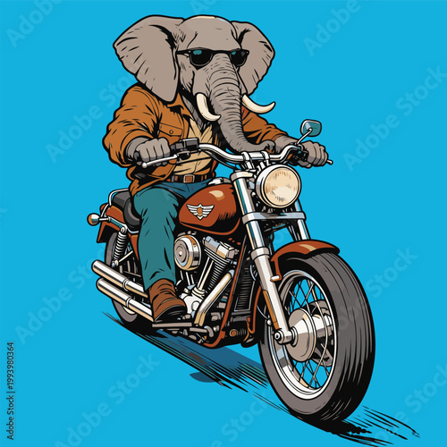 cute animal biker vector image