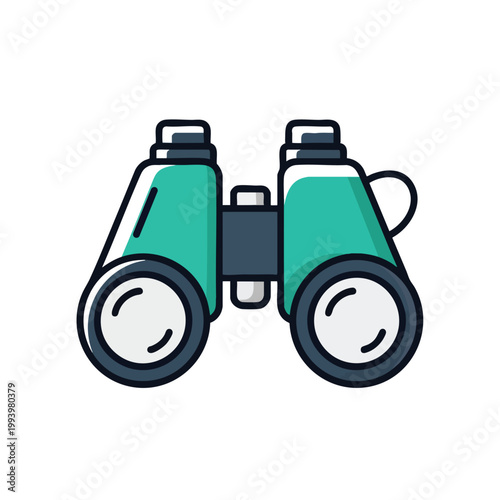 Illustration of binoculars for outdoor exploration and bird watching.