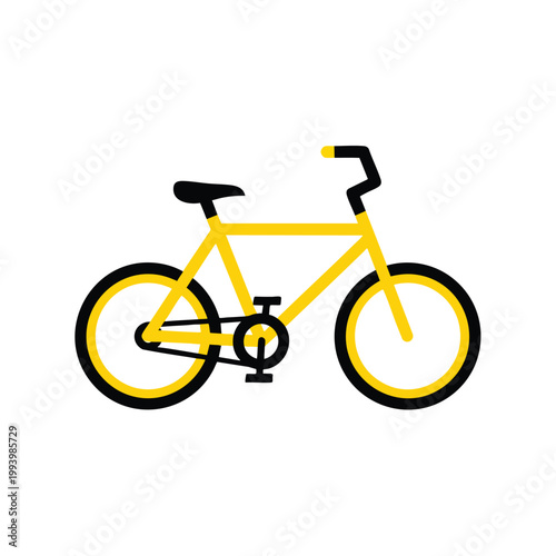 Minimalist yellow bicycle icon on white background.