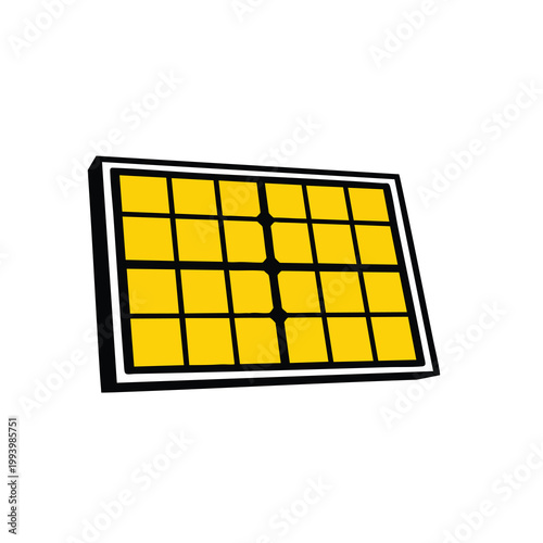 Solar panel icon illustration for renewable energy design.