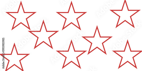 five star customer product review icon. red 5 star rating feedback for website, app, ui design.